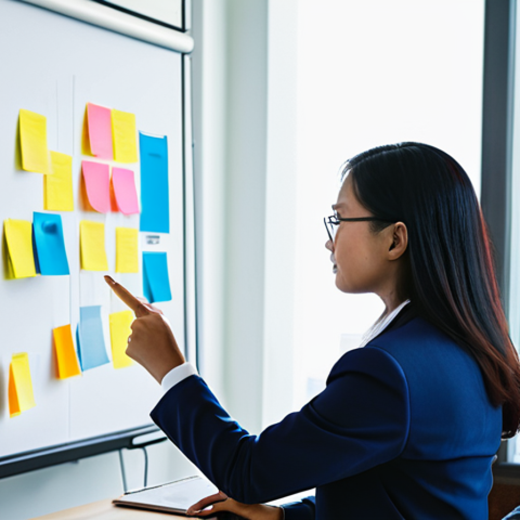 A diverse group of Malaysian professionals, fully clothed in modest business attire, collaborating actively in a modern, brightly lit office conference room in Kuala Lumpur. They are engaged in a dynamic brainstorming session, with whiteboards covered in colorful sticky notes and diagrams, illustrating innovative solutions. One team member gestures thoughtfully, while others are intently listening and contributing ideas. The atmosphere is professional and collaborative. This image showcases perfect anatomy, correct proportions, natural poses, well-formed hands, proper finger count, and natural body proportions. Professional photography, high quality, safe for work, appropriate content, family-friendly.
