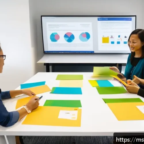 Home 30 디자인 씽킹 실습을 위한 자료 준비하기 - A vibrant Design Thinking workshop scene set in a modern co-working space in Kuala Lumpur, Malaysia,...